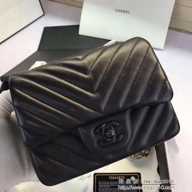 香奈兒CHANEL 升級版V線1115進口小羊皮全新經典單肩斜挎鏈條包 DSC1504